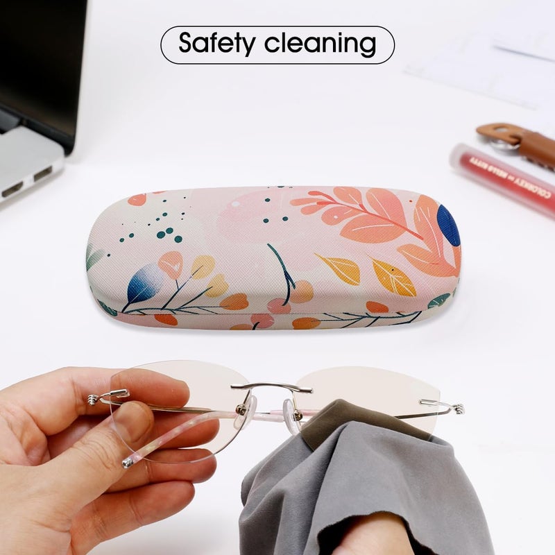 PERFECTSIGHT Store Hard Shell Eyeglasses Case, PU Leather Protective Glasses Case, Cute Eyeglass Case for Women Men Girls - Image 4